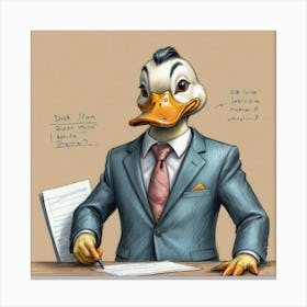 Duck In Business Suit 1 Canvas Print