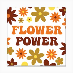 Flower Power Retro Square Canvas Print