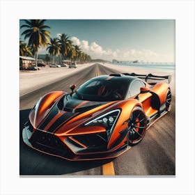 Mclaren Gt1 Wallpaper orange Canvas Print