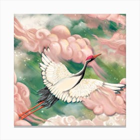 Dreaming Storks Square Canvas Print