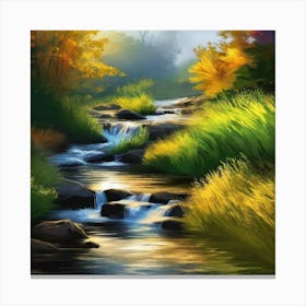 Stream In Autumn 1 Canvas Print
