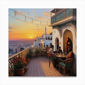 Sunset On The Rooftop Canvas Print