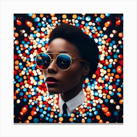 Portrait Of A Woman With Sunglasses Canvas Print