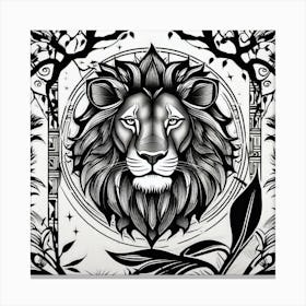 Lion In The Forest 6 Canvas Print