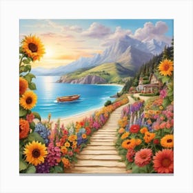 Sunflower on Summer'S Day Canvas Print