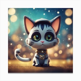 Emo glam kitty Canvas Print
