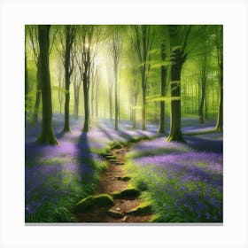 Bluebells In The Forest Canvas Print