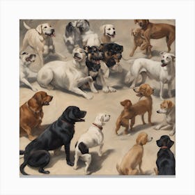Group Of Dogs Canvas Print