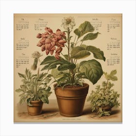 Default Vintage Make A Calendar Of Planting Dates Aesthetic 3 Canvas Print
