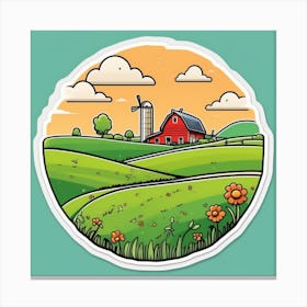 Farm Sticker Canvas Print