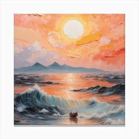 Sunset At Sea Canvas Print