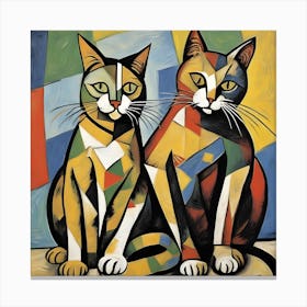 Two Cats Modern Art Cezanne Inspired 1 Canvas Print