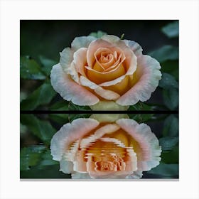 Rose Reflected In Water Canvas Print