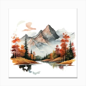 Watercolor Landscape Painting 18 Canvas Print