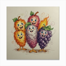 Grapes Illustration Canvas Print