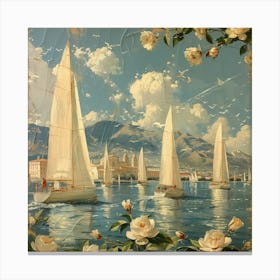 Sailboats On The Water Canvas Print