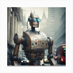 Robot On The Street 66 Canvas Print