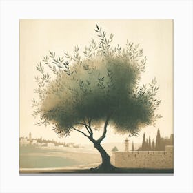 Whispers Of Peace: Olive Tree in Jerusalem Canvas Print