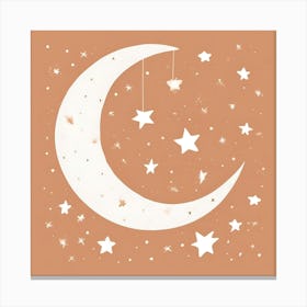 Moon And Stars Baby Nursery Canvas Print