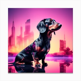 Dachshund silhouette Canvas Print