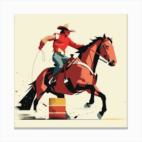 Cowboy Riding A Horse 1 Canvas Print