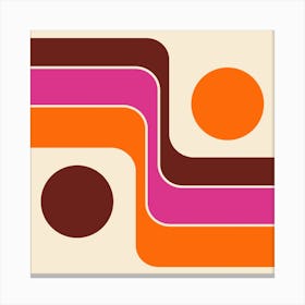 Retro 70s Style Geometric Abstract 2 Canvas Print