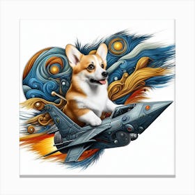 Corgi S Sci Fi Space Odyssey Canvas Print