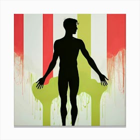 Silhouette Of A Nude Man Canvas Print