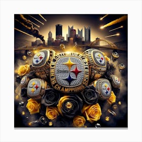 Pittsburgh Steelers Nfl Championship Rings Canvas Print