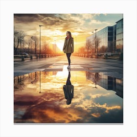 Reflection In A Puddle 2 Canvas Print