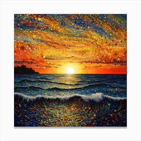 Sunset Over The Ocean Canvas Print