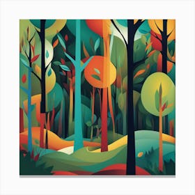 Colorful Forest 5 Canvas Print