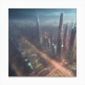 Futuristic Cityscape Canvas Print