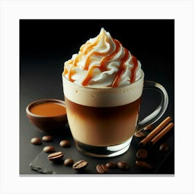 "Scrumptious Caramel Delight: A Decadent Journey of Sweetness in Every Sip, Perfectly Blended to Awaken Your Senses and Soothe Your Soul Canvas Print