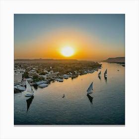 Sunrise On The Nile Canvas Print