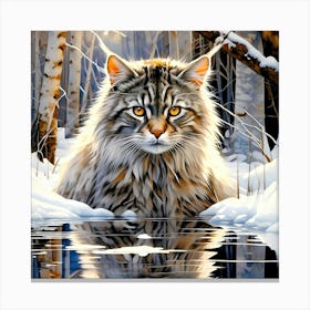 Feline Cat Creative Artwork Illustration 8 Canvas Print