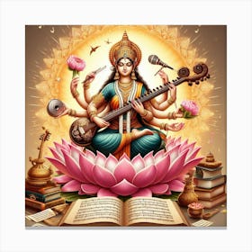 Mata Saraswati Canvas Print