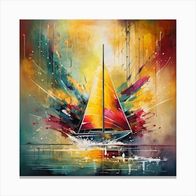 Abstract Voyage Of Sailing into Color Canvas Print