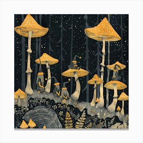 Gnome Mushroom Village Canvas Print