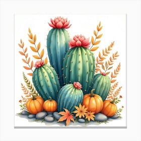 Autumn Cactus Canvas Print