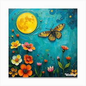 Butterfly And Flowers 2 Canvas Print