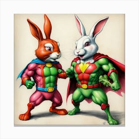 Super Hero Bunnies 1 Canvas Print