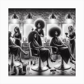 Black Hair Salon Canvas Print