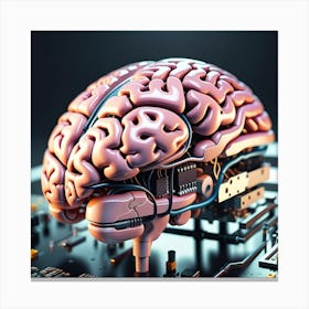 Brain On A Circuit Board 22 Canvas Print
