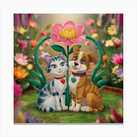 Friends And Flowers Canvas Print