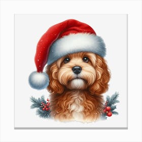 Santa Claus Dog 3 Canvas Print