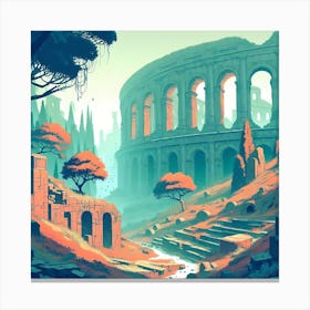 Colosseum In An Enchanted Forest 11 Canvas Print