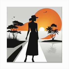 Silhouette Of A Woman 5 Canvas Print