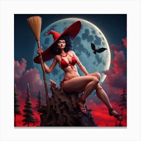 Witch On A Stump Canvas Print