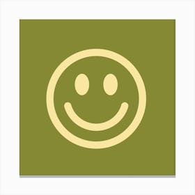 Smiley Face Olive  Canvas Print